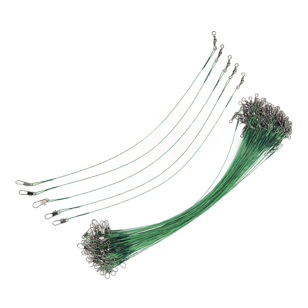 100 szt. Krętliki z przyponem wędkarskim z agrafką Antykorozyjny przypon z twardego drutu stalowego na wodę słoną 25 cm 9,8 cala