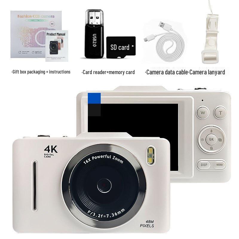 Retro 4K HD Portable CCD Camera for Students & Travel