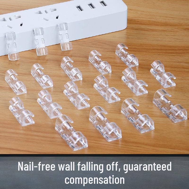 20-Piece Self-Adhesive Cable Holders for Wire Management and Organization