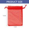 100 Pcs Drawstring Organza Bags Organza Pouches 3x4 inch Small Sachet Jewelry Gift Bags for Jewelry Party Festival Candy Bathroom Soaps Red