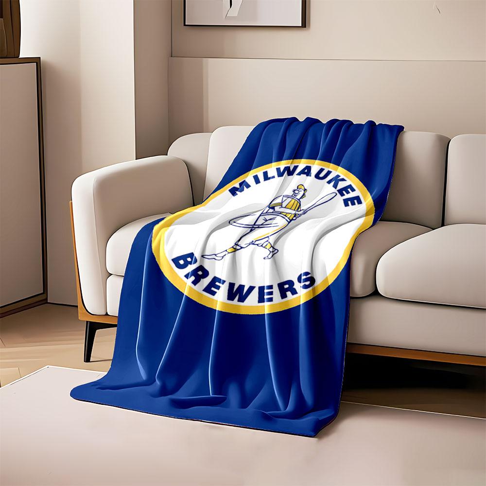 Milwaukee Brewers Logo Blanket Print Blanket Soft and Cozy Perfect for the Living Room Bed Sofa or a Nap,gift