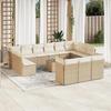 VidaXL Garden Lounge Set with Cushions 14 Pcs Beige Wicker 3250297