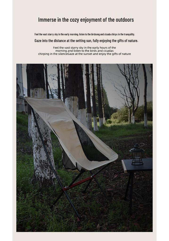 Portable Ultra-light Folding Aluminum Moon Chair for Camping, Beach, BBQ, and Fishing