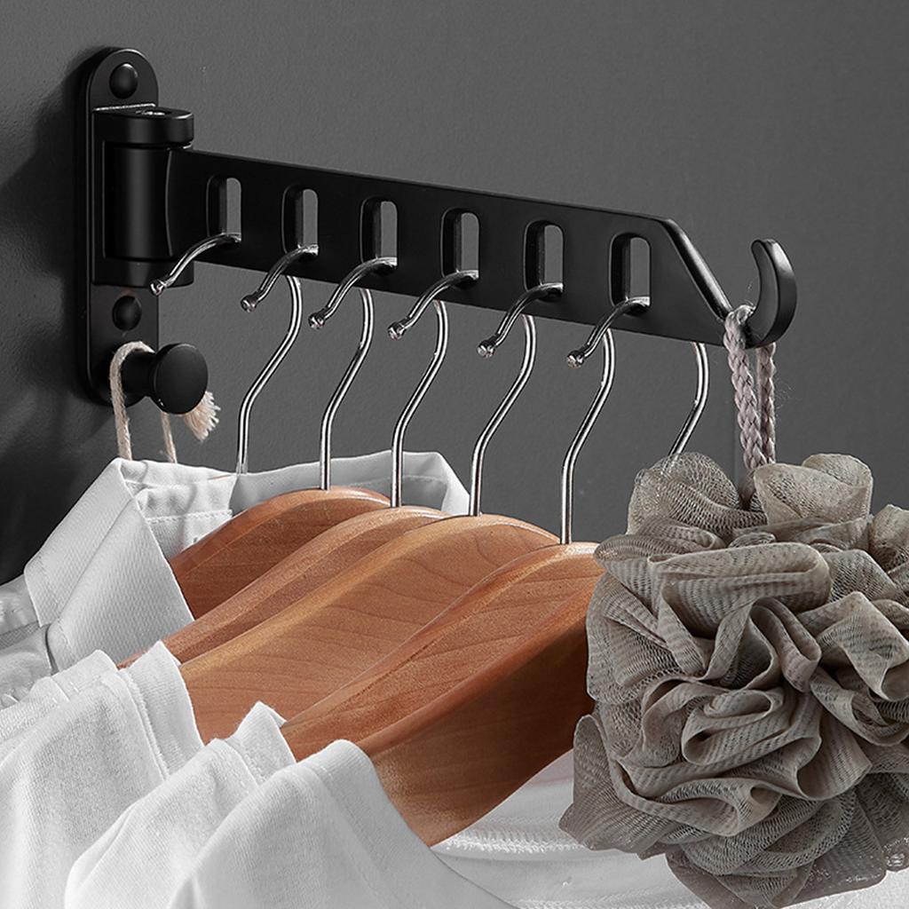 Wall Mounted Laundry Hanger Dryer Rack Folding Clothes Hanger Metal Storage Rack for Home Dormitory Balcony Heavy Duty