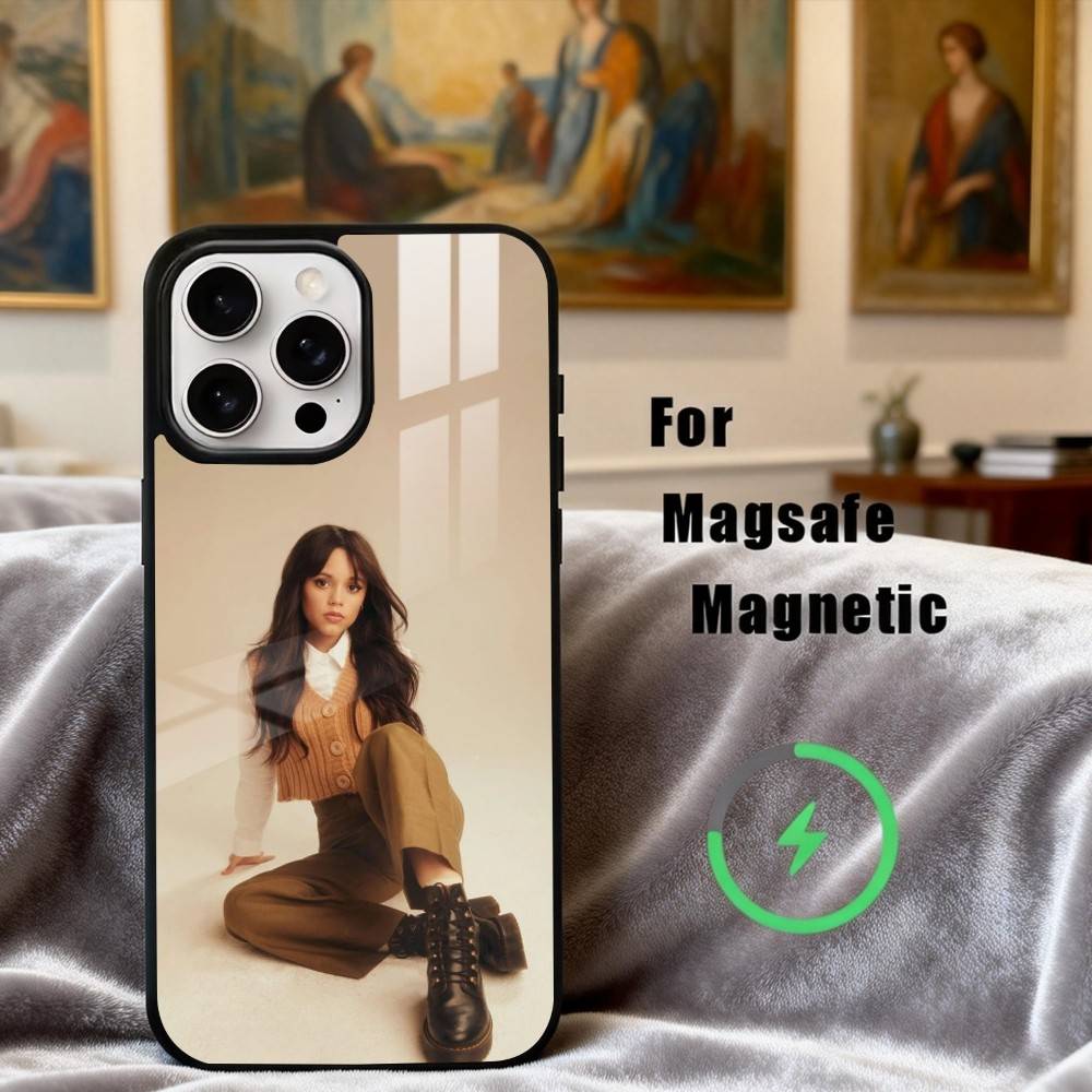 Spunky J-Jenna O-Ortega Actress Phone Case For iPhone17,16,15,14,13,12,11 Plus,For Magnetic Wireless Charge Cover