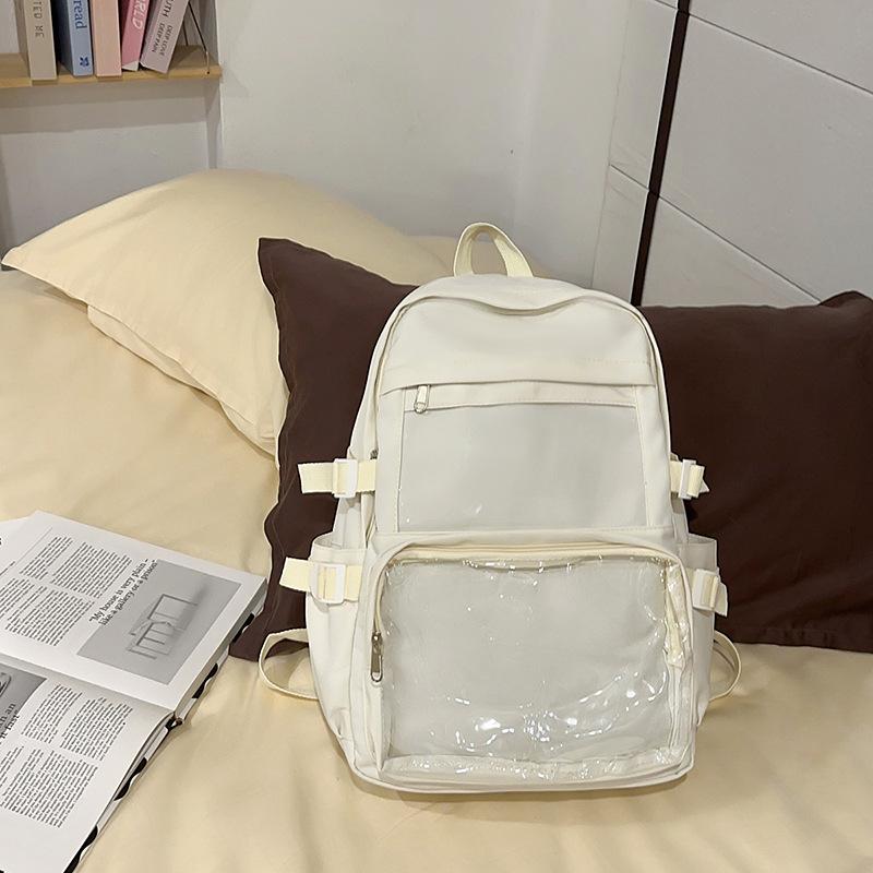 Schoolbag Campus Large Capacity Junior High School Student Backpack Transparent Zagu Ba Pain Bag 10cm Baby Bag JK School Bag Female