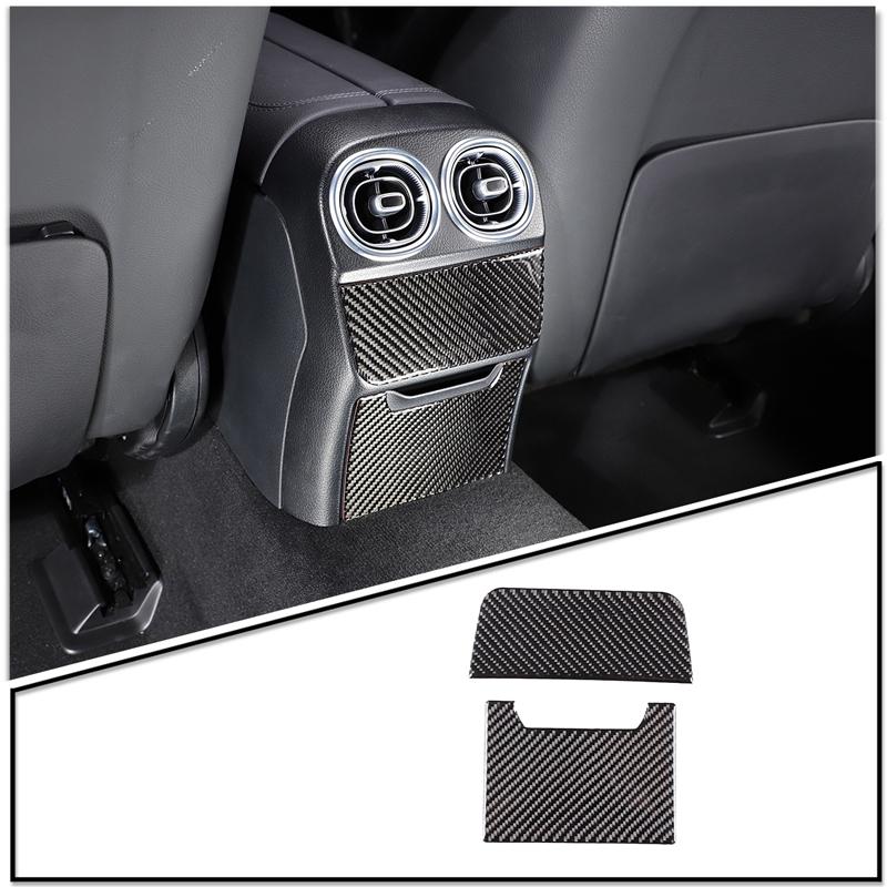 Soft Carbon Fiber Car Rear Air Outlet Storage Box Panel Trim Sticker For Mercedes Benz C-Class W206 2022-2024 Car Accessories