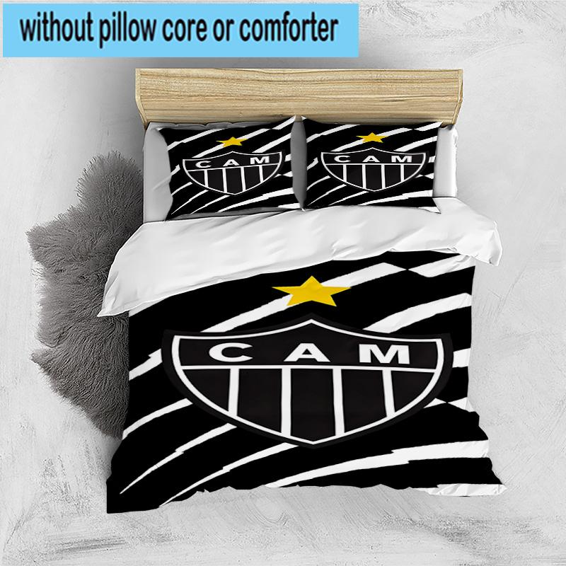 3er Set Bettwäsche Clube Atlético Mineiro Mit Wappen Bettbezug Verschluss Enthält 1 Bettbezug & 2 Kissenbezüge Bettwäsche Sets Heimdekoration Geschenke