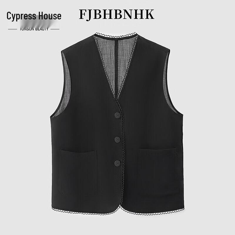 Women s Linen Blend V-Neck Vest XL