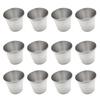 12pcs Mini Cups Stainless Steel Shot Cups Drinking Tumbler Spirits Cups Camping Wine Cups Sauce Holder Metal Sauce Cups