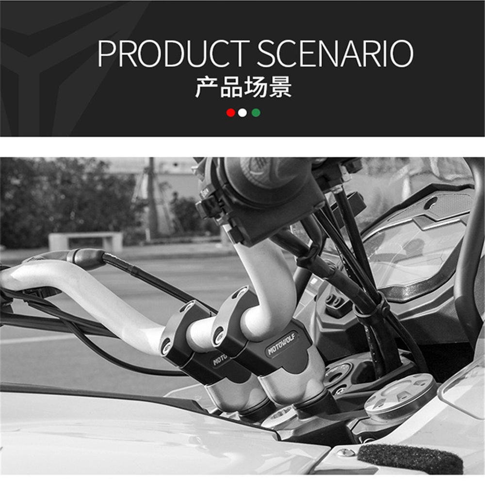 CNC Black 22mm 7/8" Motorcycle Handlebar Bars Riser Mount Clamp Adapter