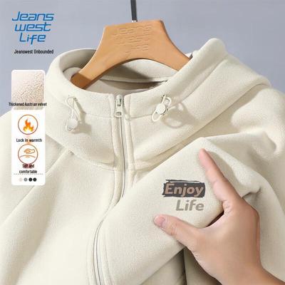JEANSWEST LIFE Men's Fleece Lined Hooded Jacket