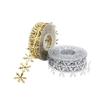 Christmas Glitter Snowflake Shape Lace Ribbons Golden Silver for Wedding Decor
