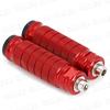 Motorcycle Footpegs, Step Bars, Tandem Steps, Pedals, Knurled CNC Aluminum, Universal Fit, Left and Right Set (Red)