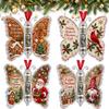 4er-Pack Schmetterling Weihnachten Geldgeschenk Schmuck, Geldhalter für Bargeld, Acryl-Geldhalter Weihnachtsbaum Dekoration, Bargeldgeschenkhalter Feiertags-Hängeornament