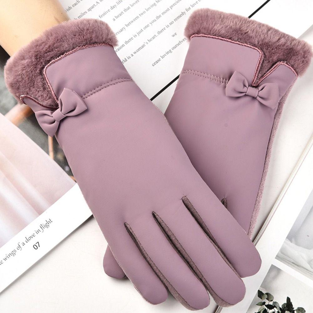 Driving Gloves Outdoor Sport Fleece Furry Warm Mitts Thick Plush Full Finger Mittens Women Gloves