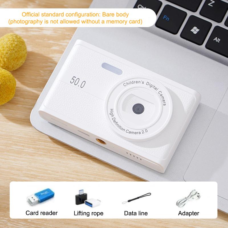 

4K Ccd Цифровий фотоапарат 50 Мп Тревел Селфі Камера Автофокус 8X Зум Початкового рівня Дитяча Камера Ретро Відеоблогінг Портативна Карткова Камера as the picture