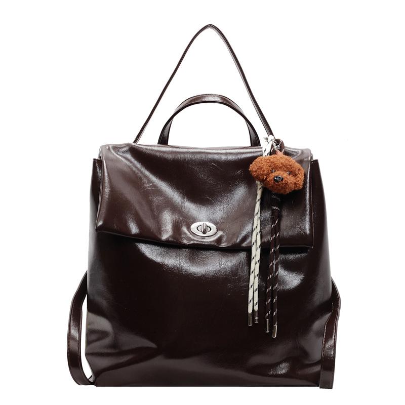 

Premium texture travel backpack women s 2025 new fashion retro large-capacity schoolbag college student handbag no pendant