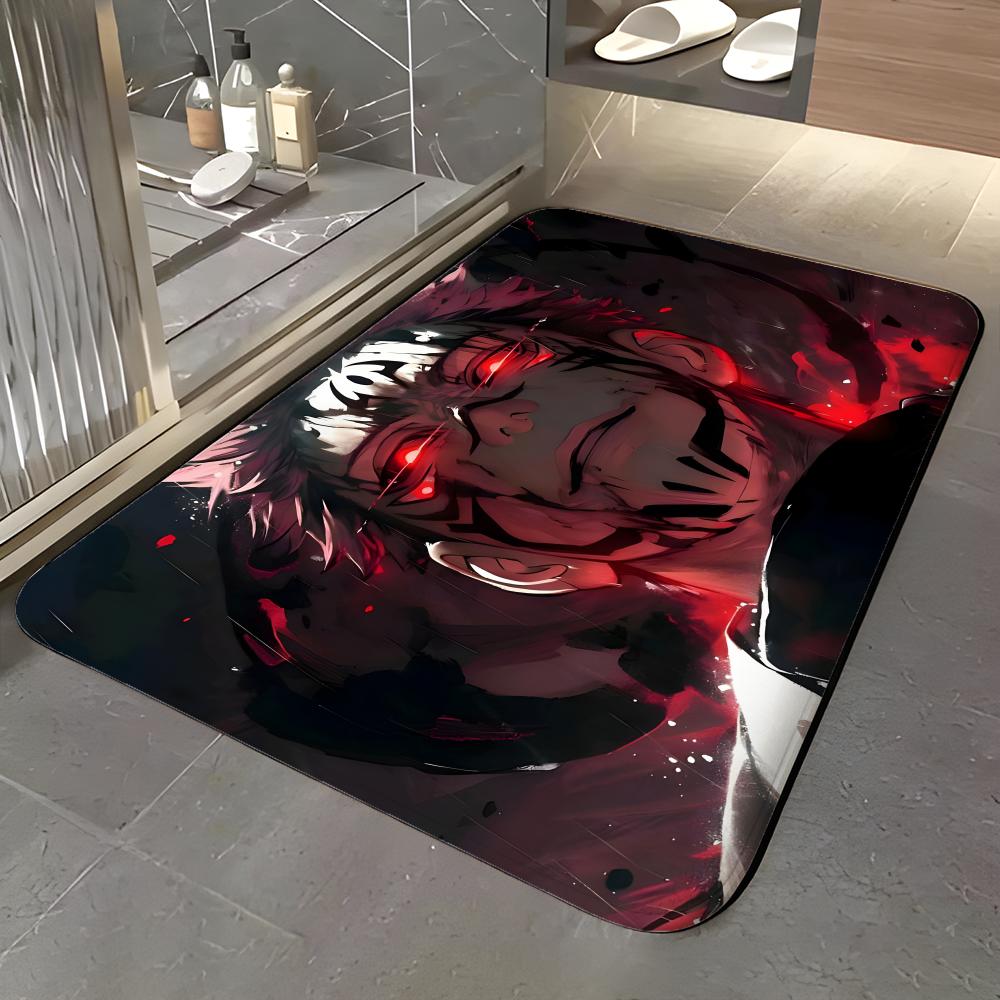 Anime J-Jujutsu Kaisen Floor Mat Soft Flannel Entrance Door Mat Non Slip Absorbent Bathroom Bedroom Floor Rug