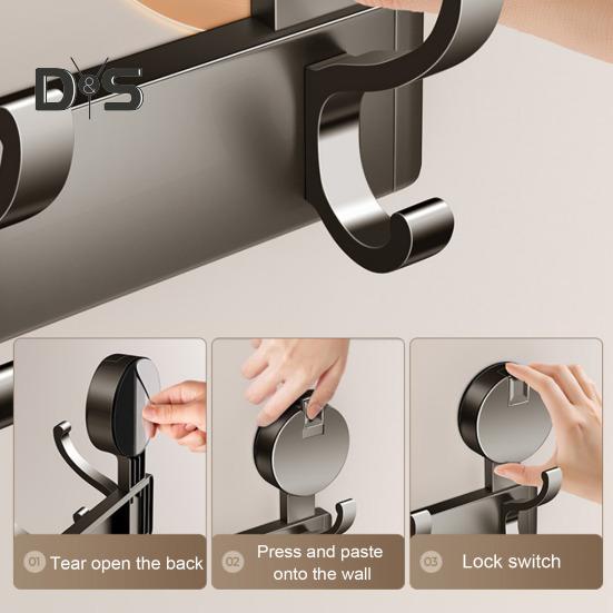 Saugnapf-Türhaken Badezimmer-Handtuchhalter Starke Tragkraft Rostfrei Einfache Installation Multifunktionaler Handtuchhalter Duschhaken