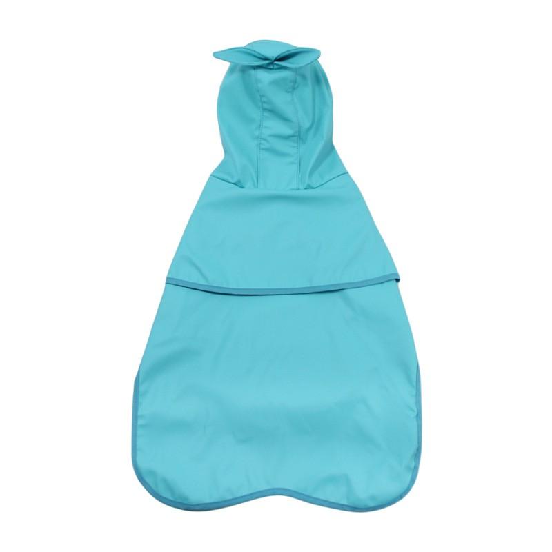Cute Hooded Raincoat Small To Medium Dogs - Blue Waterproof Pet Cape With Ear Cutouts Teddy Corgi Shiba Inu