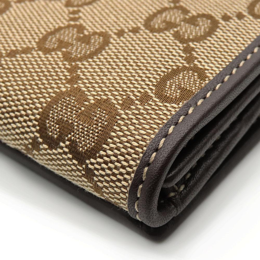 Used GUCCI Purse 245723 GG canvas/leather Brown beige W Hook Wallet