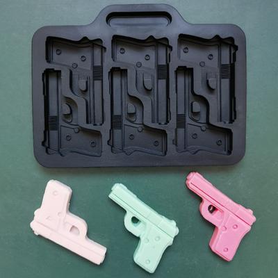Mehrfachform Pistole Silikon Eiswürfelform Handfeuerwaffe DIY Schokolade Süßigkeiten Gelee Backset Kuchen Deko Seife Kerzenherstellung Form Geschenke