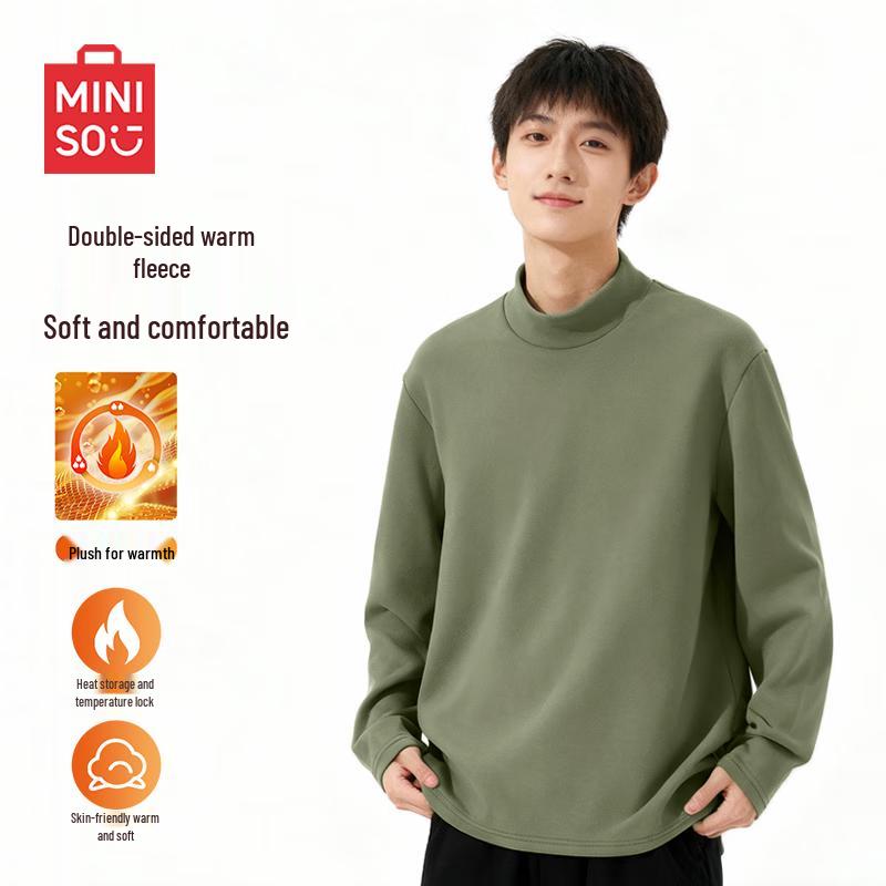 MINISO Men's Thermal Turtleneck Long Sleeve T-Shirt