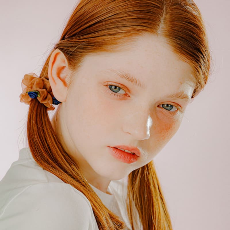 

прозрачная резинка-скранчи мини-роза mellotory (коричневый) brown