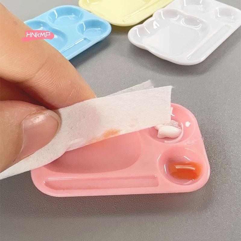 1Pc Cartoon Nail Art Color Palette Plastic Gel Polish Mixing Tray with Brush Holder DIY Painting Tool for Nail Artistry