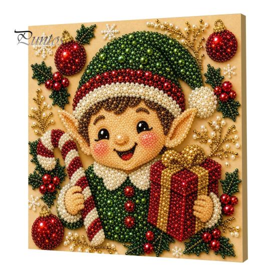 Christmas Home Decoration Faux Pearl Art Kit, DIY Snowman Painting 3D Festive Living Room Accents Xmas Scenes Crafting Project for Adults Beginners,