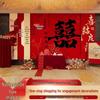 High-End Chinese Engagement Banquet Decor: Floor-Standing Ornaments & Background Cloth for Elegant Atmosphere