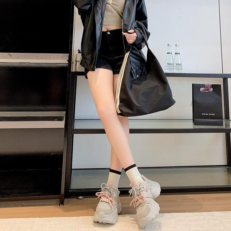 Platform white shoes women's spring 2025 new fashionable versatile small bread shoes lightweight casual sports shoes