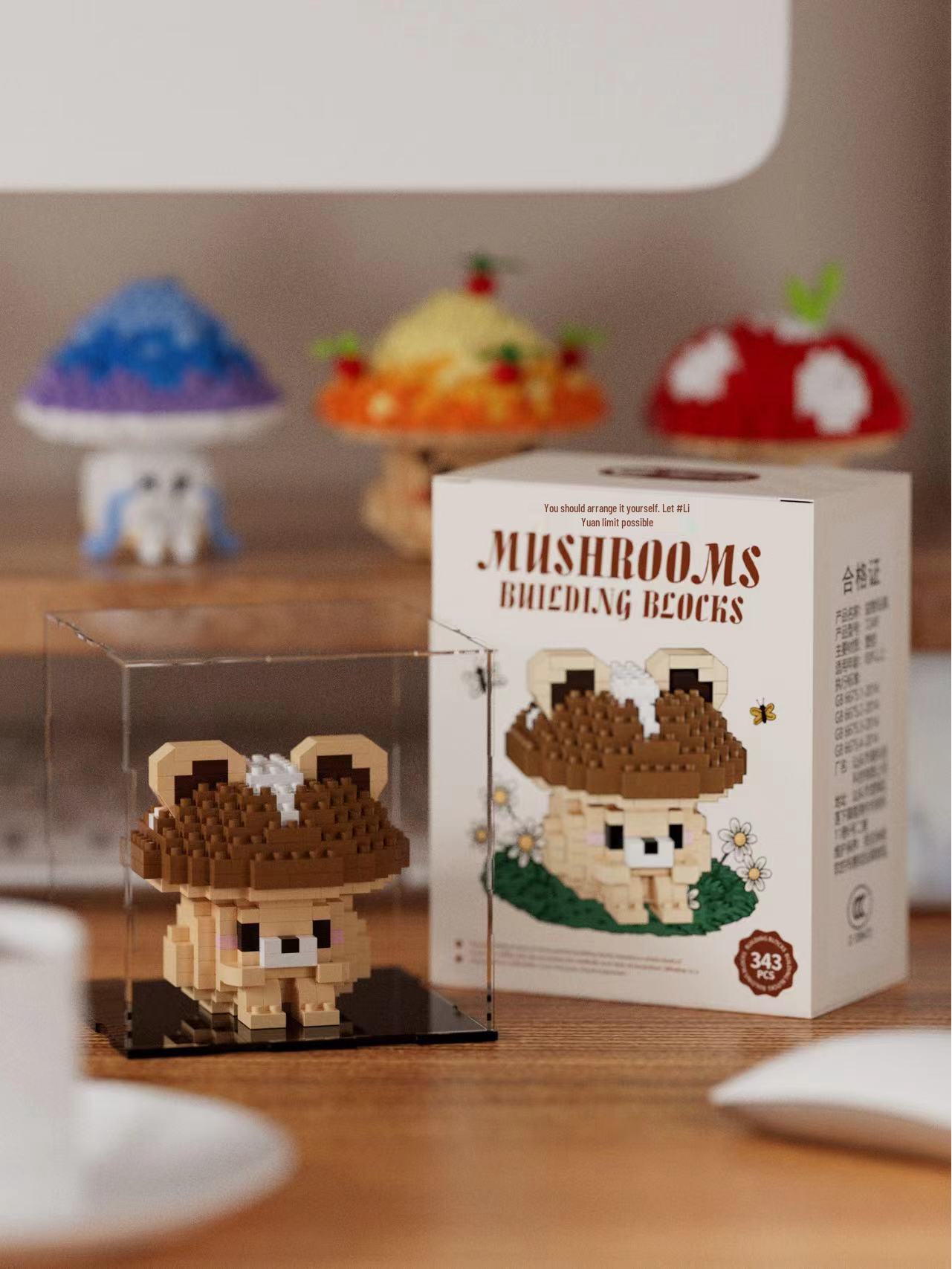 Новая модель кролика-гриба 7249-7254: Милые игрушечные строительные блоки из микрочастиц