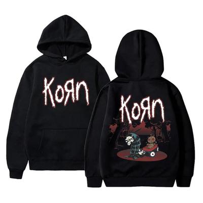 Rocková kapela Korn Grafická mikina s kapucí Pánská Dámská Fleecová Bavlněná Nadměrná Mikina Topy Mužské Vintage Gotické Oblečení
