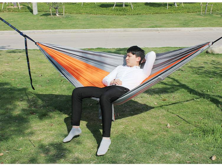 Portable Ripstop Camping Hammock with Mosquito Net - Quick-Open, Anti-Fall Design for Singles & Doubles