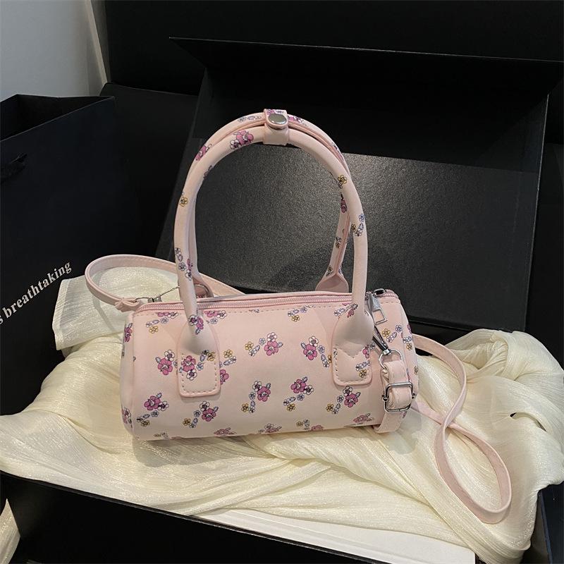 Süße Boston Handtasche und Crossbody mit Blumenprint – Trendige Frühling/Sommer 2026 Mode Kissen-Tasche