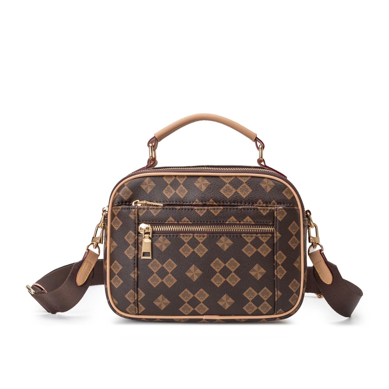 

Сумка для камеры Длинный плечевой ремень Маленькая квадратная сумка Модная принтованная сумка-багет Белая с геометрическим принтом Женская сумка Мужская сумка через плечо