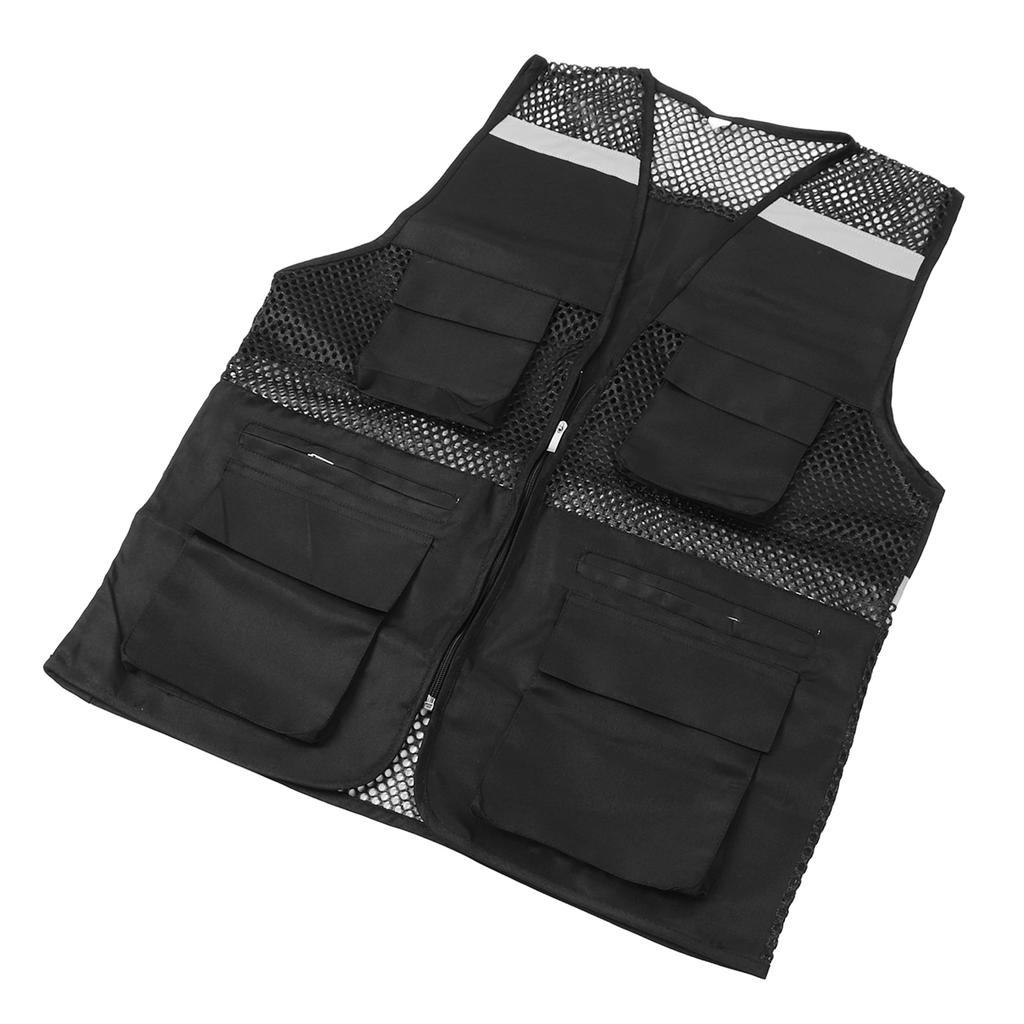 Reflective Working Vest Multiple Pockets Mesh Design High Visibility Breathable Safety Vest with Reflective Strips