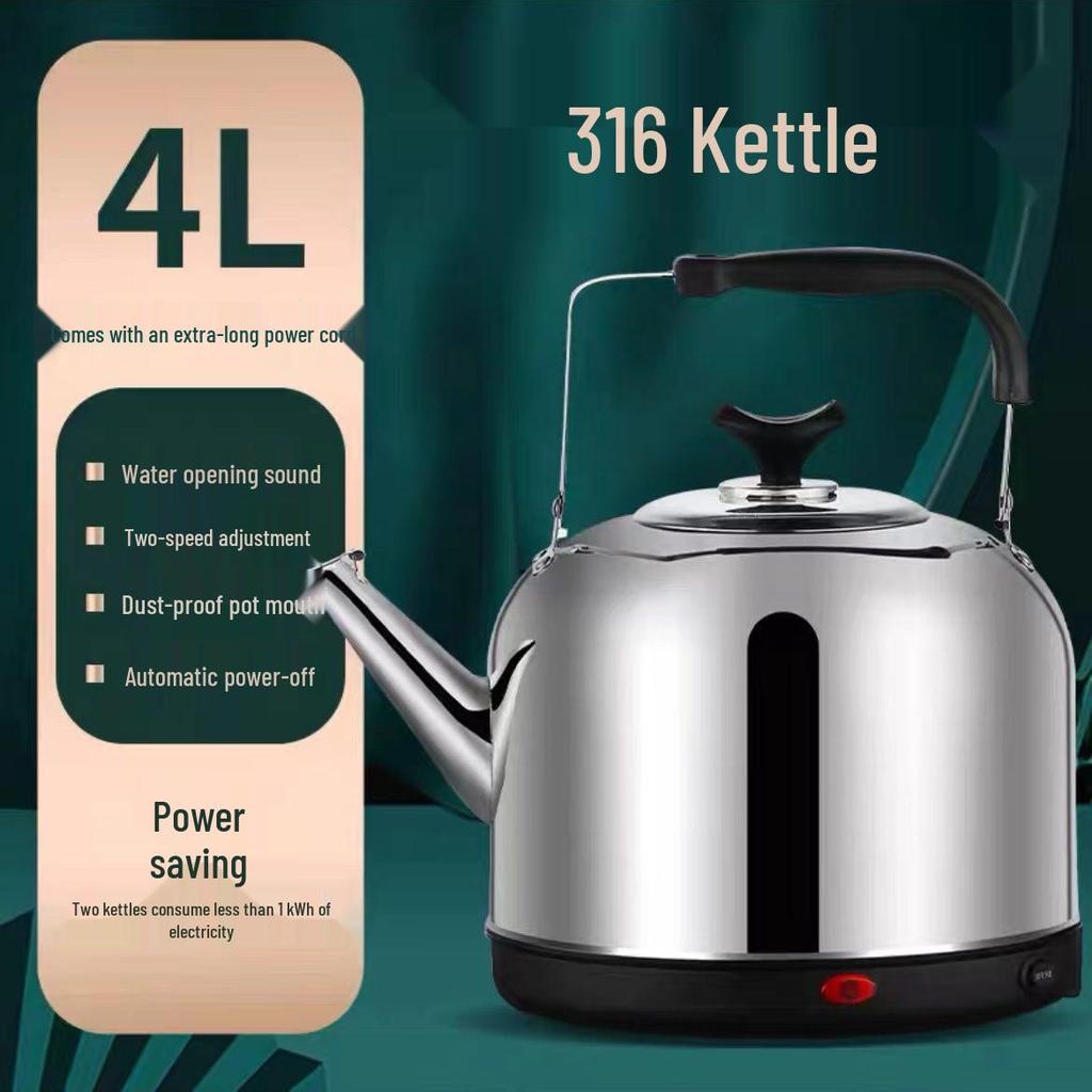 Bollitore Elettrico in Acciaio Inossidabile 316 - Spegnimento Automatico, Protezione Anti-Seccatura, Grande Capacità, Teiera Elettrica Isolante
