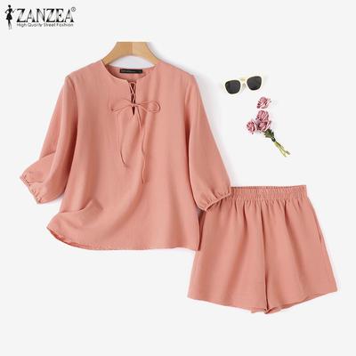 Women Blouse and Shorts Casual Summer Two Piece Suit Set