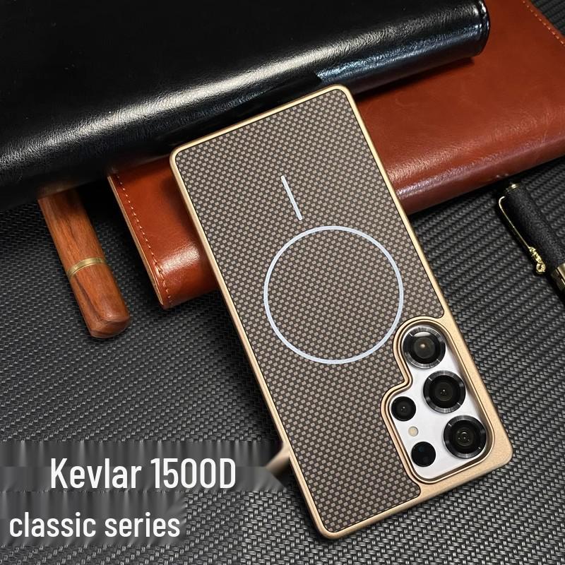 Samsung S25Ultra Case: Slim, Magnetic, Kevlar Carbon Fiber Texture, Anti-Drop, for S24Fe/S23.