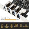 4 Port PCIe USB 3.0 HUB Adapter USB3 PCIe USB3.0 Controller 5Gbps USB 3.0 PCI Express Adapter Controller Converter for Computer