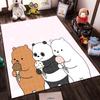 Cartoon Bears Eating Ice Cream On Pink Background Cute Animal Pattern Carpet. Suitable for Use As an Anti-slip1 For1room and Bedroom Sofas