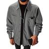 Mens Corduroy Shirt Jacket Casual Button Down Shacket Long Sleeve Lightweight Flannel Jacket Coat Versatile Jacket