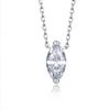 Lulu Tong 2022 Marquise Cut Diamond Necklace for Women In 925 Silver - Elegant Clavicle Chain with Single Diamond.