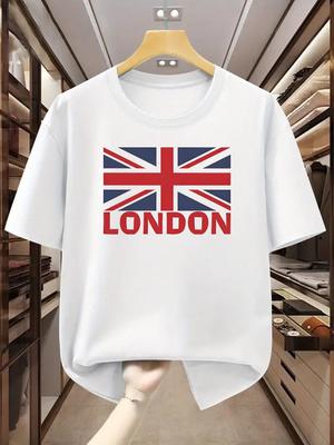 Largesized Mens Tshirt 100 Cotton Featuring The British Flag Design A Summer Comfortable and Casual Shortsleeved Tshirt