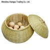 Bamboo Woven Pumpkin Basket with Lid for Tea, Snacks, and Egg Storage