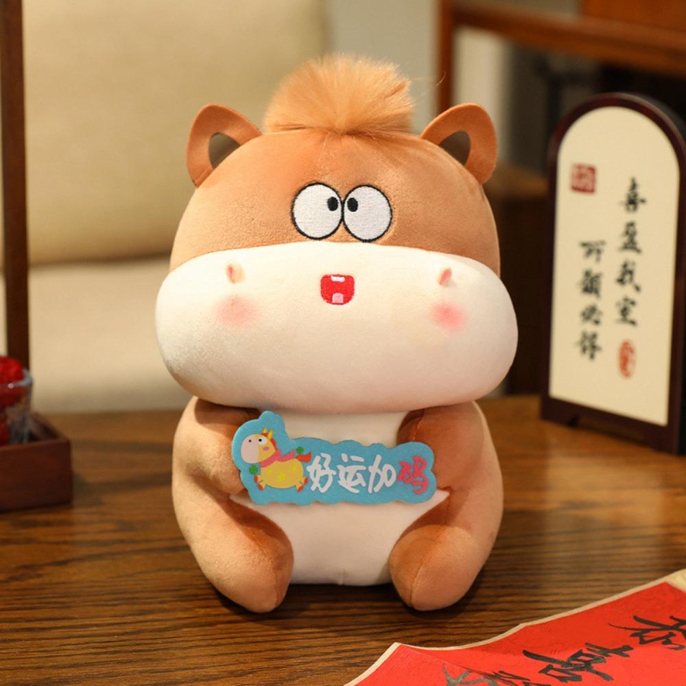 Mane Zodiac Horse Doll PP Cotton Horse Plush Toys Desk Decoration Cartoon Plush Horse Doll  Gift