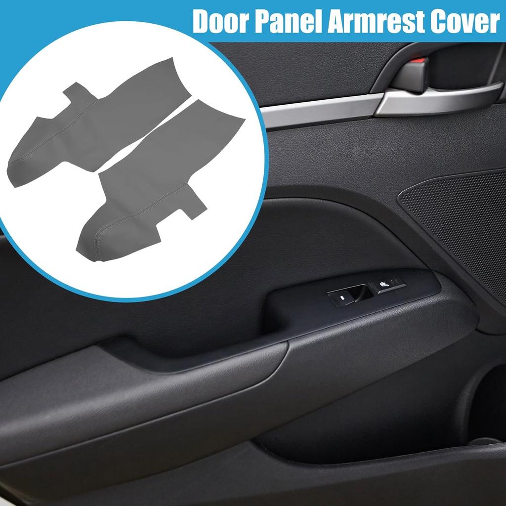 Car Front Door Panel Armrest Cover Interior Door Trims for Hyundai Santa Fe 2006-2012 Gray 1 Pair